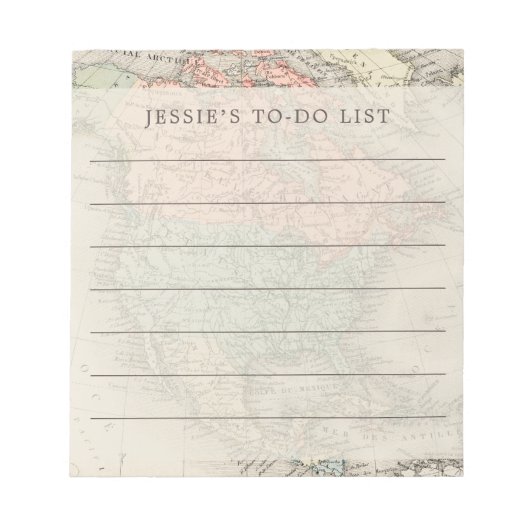 Doリストパーソナライズされたのヴィンテージマップ（メモ帳） ノートパッド (正面)
