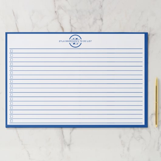 Doリストモダンに使用するブルーモノグラム名 ペーパーパッド (インサイチュ)