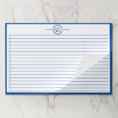 Doリストモダンに使用するブルーモノグラム名 ペーパーパッド (折り畳み)