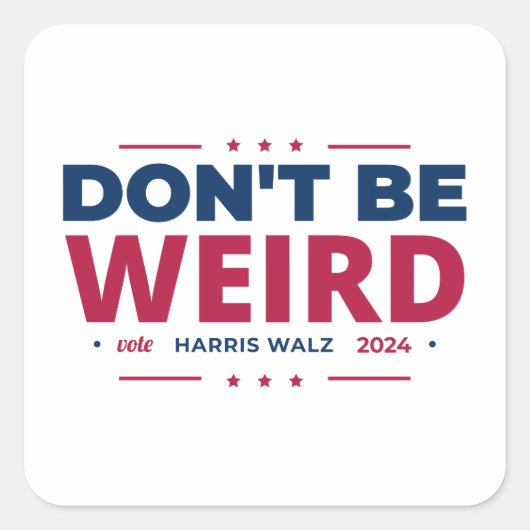 Do Be 風変わり Vote Harris Walz Kamala Harris 2024 スクエアシール (正面)