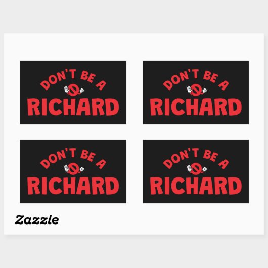 Do Be A Richard Sticker – 皮肉おもしろいっぽいユーモア 長方形シール (シート)