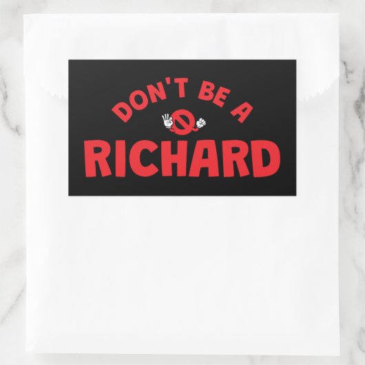 Do Be A Richard Sticker – 皮肉おもしろいっぽいユーモア 長方形シール (バッグ)