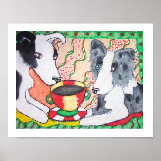 Do Border Collies Have Coffee? Art Poster ポスター (正面)