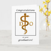 DO、Doctor of Osteophy Graduation祝辞 カード (黄色い花)