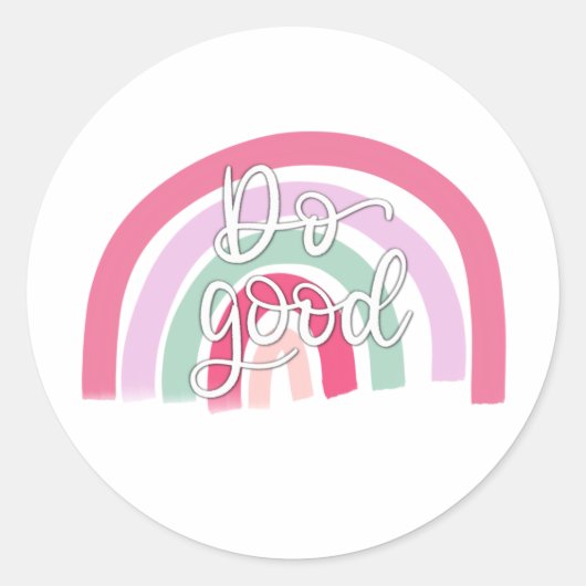 Do Good Rainbow Sticker ラウンドシール (正面)