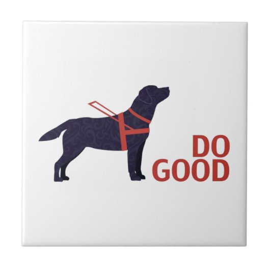Do Good - Service Dog - Black Lab タイル (正面)