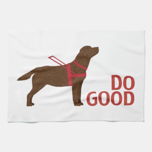 Do Good - Service Dog - Chocolate Lab キッチンタオル (横)