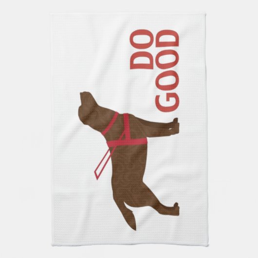 Do Good - Service Dog - Chocolate Lab キッチンタオル (縦)