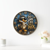 Do I Look Like I Give a Duck Funny Duck Sarcastic  ラージ壁時計 (ホーム)