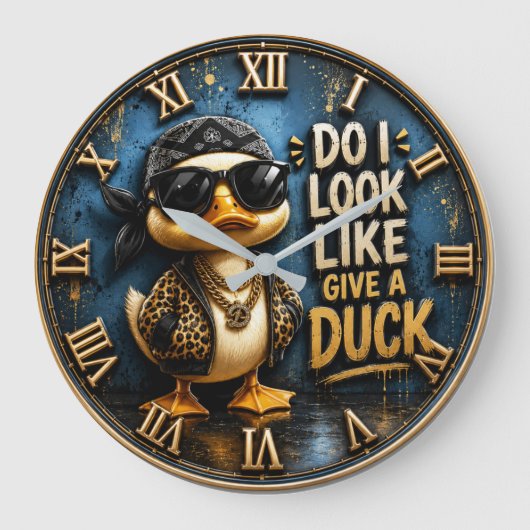 Do I Look Like I Give a Duck Funny Duck Sarcastic  ラージ壁時計 (正面)