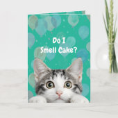 Do I Smell Cake Cute kitten Birthday Card カード (正面)