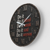 Do It Anyway Motivational Quote Gift ラージ壁時計 (傾斜)