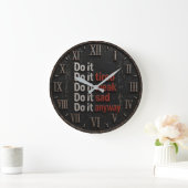 Do It Anyway Motivational Quote Gift ラージ壁時計 (ホーム)