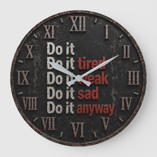 Do It Anyway Motivational Quote Gift ラージ壁時計 (正面)