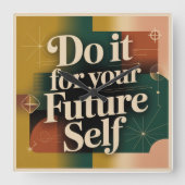 Do It For Your Future Self スクエア壁時計 (正面)