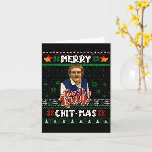 Do It Funny Chit-mas Christmas Meme  カード (黄色い花)