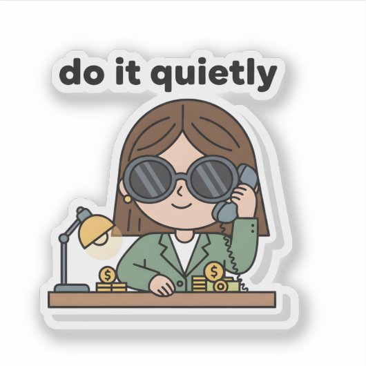 Do It Quietly Sticker – Silent Hustle Energy シール (正面)