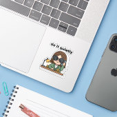 Do It Quietly Sticker – Silent Hustle Energy シール (ノートパソコンとiPhone)