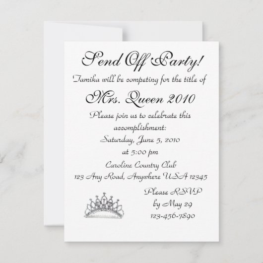 Do-It-Yoursem Pagent招待状 招待状 (裏面)