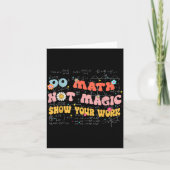 Do Math Not Magic Retro Math Teacher Gift Funny Qu カード (正面)