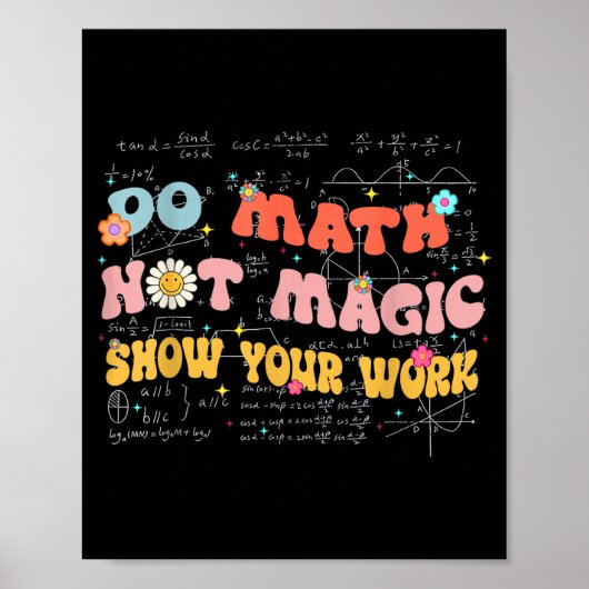 Do Math Not Magic Retro Math Teacher Gift Funny Qu ポスター (正面)