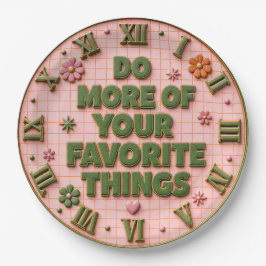 Do More of Your Favorite Things Floral Quote ペーパープレート
