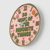 Do More of Your Favorite Things Floral Quote ラージ壁時計 (傾斜)