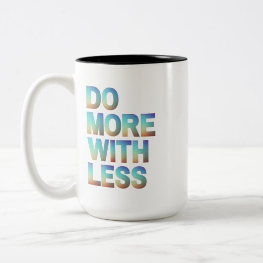 Do More With Less Minimalist Motivational Gradient ツートーンマグカップ (左)