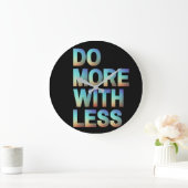 Do More With Less Minimalist Motivational Gradient ラージ壁時計 (ホーム)