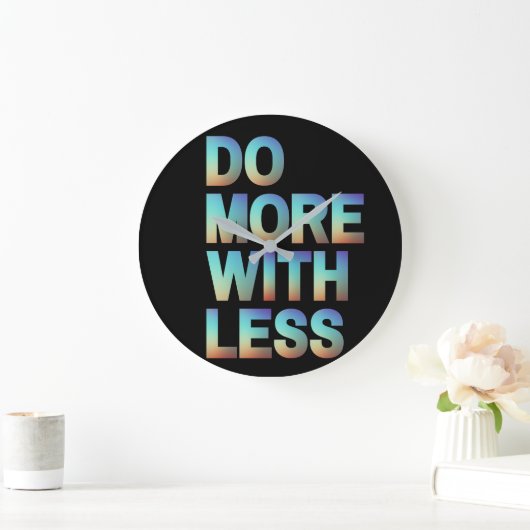 Do More With Less Minimalist Motivational Gradient ラージ壁時計 (ホーム)