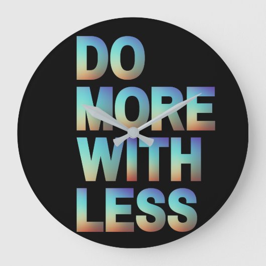 Do More With Less Minimalist Motivational Gradient ラージ壁時計 (正面)