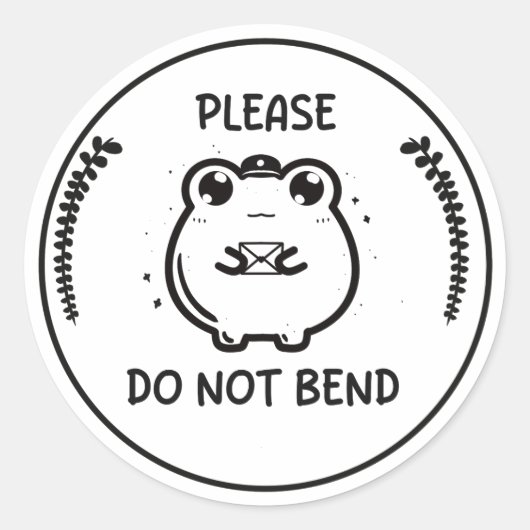 Do Not Bend please, frog postman sticker sheet ラウンドシール (正面)