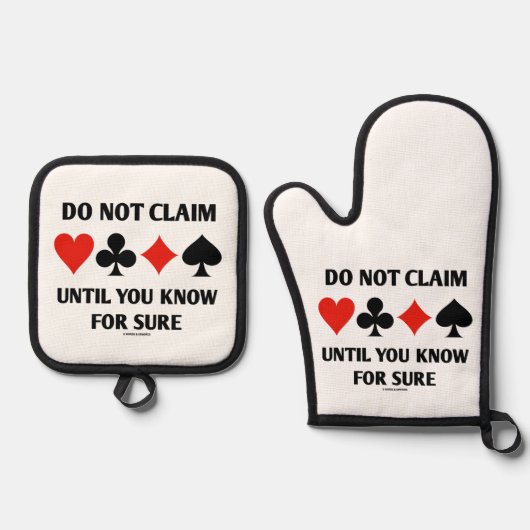 Do Not Claim Until You Know For Sure Card Suits 鍋つかみ&鍋敷きセット (正面)