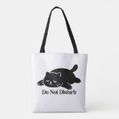 Do Not Disturb Black Cat Tote Bag Cute Lazy Cat トートバッグ (裏面)