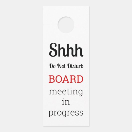 Do Not Disturb Board Meeting In Progress ドアノブサイン (正面)