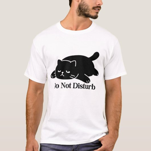 Do Not Disturb Cat T Shirt Cute Black Cat Tシャツ (正面)