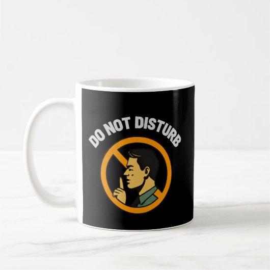 Do Not Disturb Focus Mug – Quiet Workspace Warning コーヒーマグカップ (左)