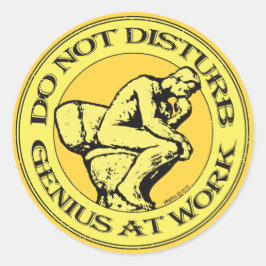 Do Not Disturb, Genius At Work (Colour stamp) ラウンドシール