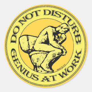 Do Not Disturb, Genius At Work (Colour stamp) ラウンドシール
