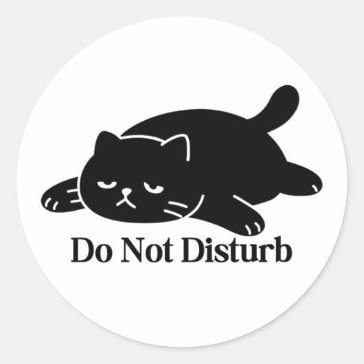 Do Not Disturb Holiday Mood Cat Sticker ラウンドシール (正面)
