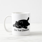 Do Not Disturb Lazy Black Cat Mug Cute Cat コーヒーマグカップ (左)