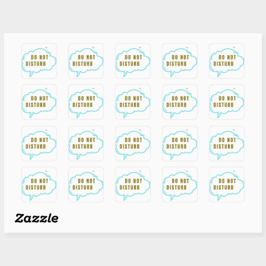 Do Not Disturb Sleep Mode Moon Cloud Sticker – Fun スクエアシール (シート)