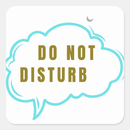 Do Not Disturb Sleep Mode Moon Cloud Sticker – Fun スクエアシール (正面)