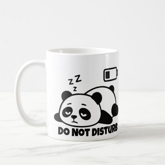 Do Not Disturb Sleeping Panda Cute Lazy Funny コーヒーマグカップ (左)