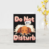 Do Not Disturb Wiener Dog Funny Dachshund Pajamas  カード (黄色い花)