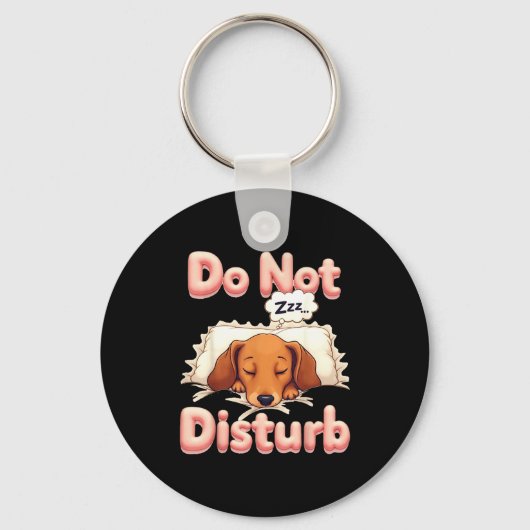 Do Not Disturb Wiener Dog Funny Dachshund Pajamas  キーホルダー (正面)