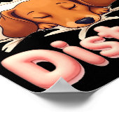 Do Not Disturb Wiener Dog Funny Dachshund Pajamas  ポスター (角)