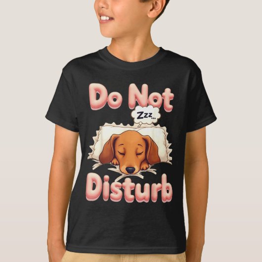 Do Not Disturb Wiener Dog Funny Dachshund Pajamas Tシャツ (正面)