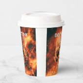 Do Not Drink. Flaming skull in space 紙コップ (左)