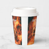 Do Not Drink. Flaming skull in space 紙コップ (右)